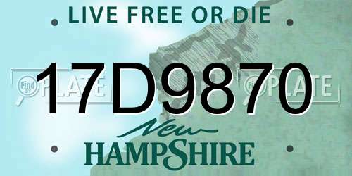 17D9870 New Hampshire License Plate