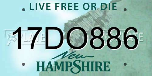 17DO886 New Hampshire License Plate