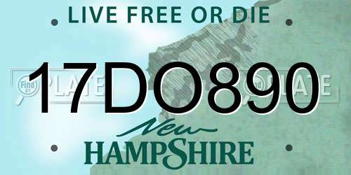 17DO890 New Hampshire License Plate