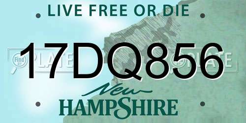 17DQ856 New Hampshire License Plate