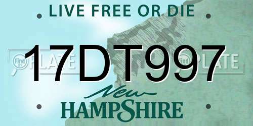 17DT997 New Hampshire License Plate