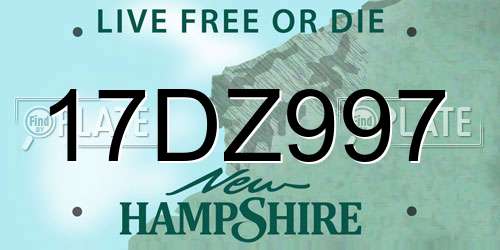 17DZ997 New Hampshire License Plate