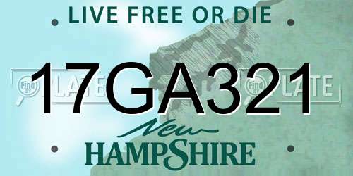 17GA321 New Hampshire License Plate