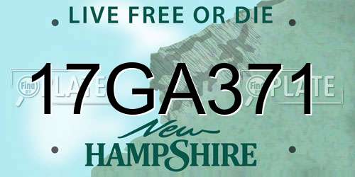 17GA371 New Hampshire License Plate