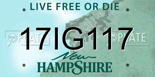 17IG117 New Hampshire License Plate