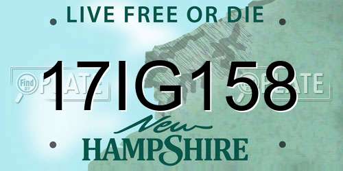 17IG158 New Hampshire License Plate