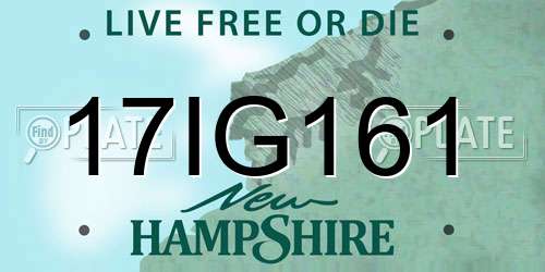 17IG161 New Hampshire License Plate