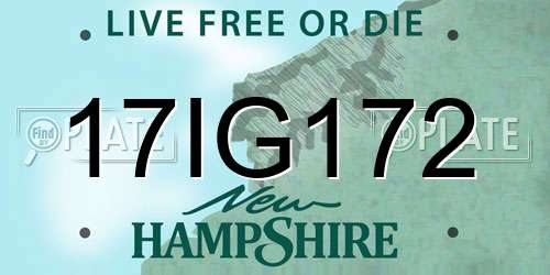 17IG172 New Hampshire License Plate