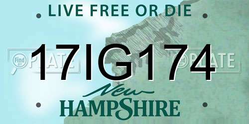 17IG174 New Hampshire License Plate