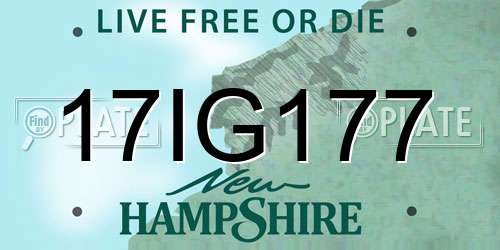 17IG177 New Hampshire License Plate