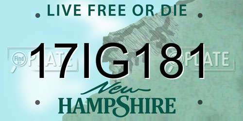 17IG181 New Hampshire License Plate