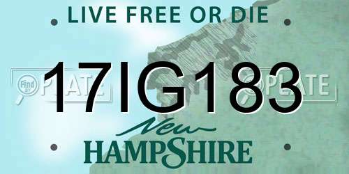 17IG183 New Hampshire License Plate