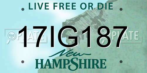17IG187 New Hampshire License Plate