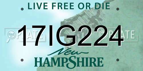 17IG224 New Hampshire License Plate
