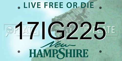17IG225 New Hampshire License Plate