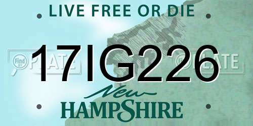 17IG226 New Hampshire License Plate