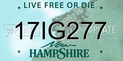 17IG277 New Hampshire License Plate