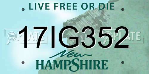 17IG352 New Hampshire License Plate