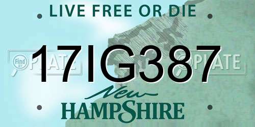17IG387 New Hampshire License Plate