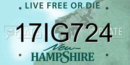 17IG724 New Hampshire License Plate