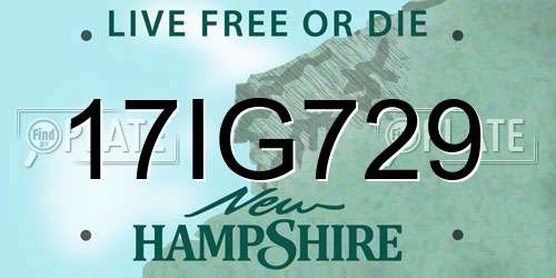 17IG729 New Hampshire License Plate