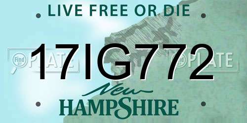 17IG772 New Hampshire License Plate