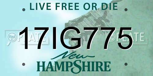 17IG775 New Hampshire License Plate