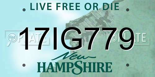 17IG779 New Hampshire License Plate