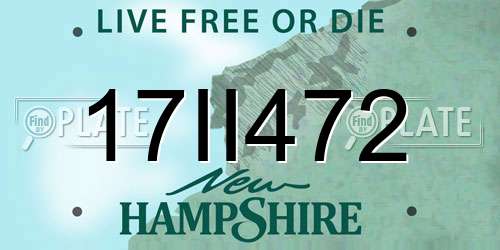 17II472 New Hampshire License Plate