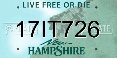 17IT726 New Hampshire License Plate