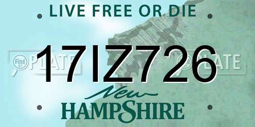 17IZ726 New Hampshire License Plate