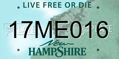 17ME016 New Hampshire License Plate