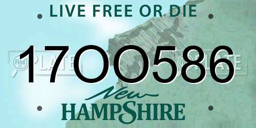 17OO586 New Hampshire License Plate