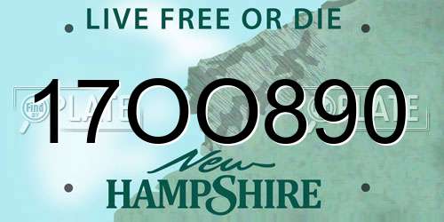 17OO890 New Hampshire License Plate