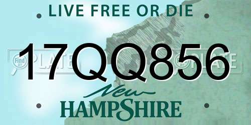 17QQ856 New Hampshire License Plate