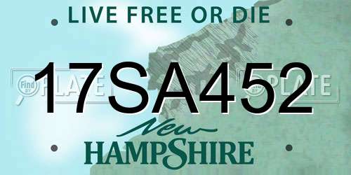 17SA452 New Hampshire License Plate