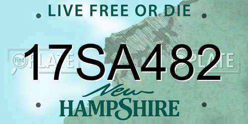 17SA482 New Hampshire License Plate