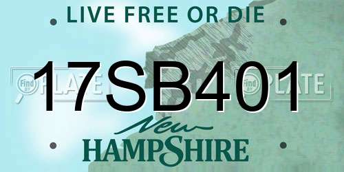 17SB401 New Hampshire License Plate