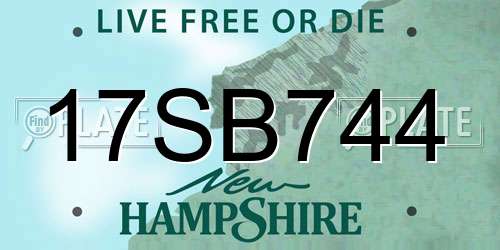 17SB744 New Hampshire License Plate