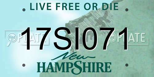 17SI071 New Hampshire License Plate