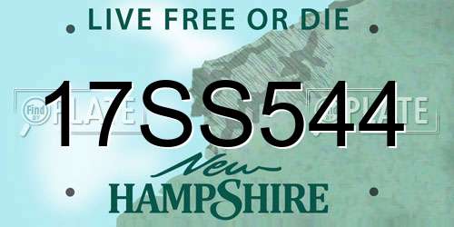 17SS544 New Hampshire License Plate