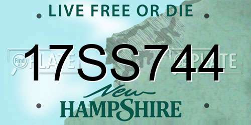 17SS744 New Hampshire License Plate