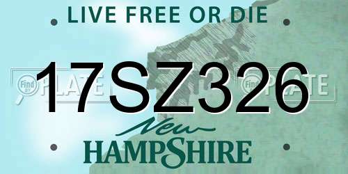 17SZ326 New Hampshire License Plate