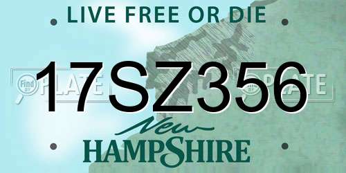 17SZ356 New Hampshire License Plate