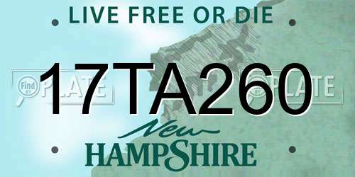 17TA260 New Hampshire License Plate