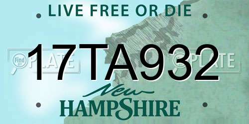 17TA932 New Hampshire License Plate