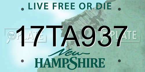 17TA937 New Hampshire License Plate