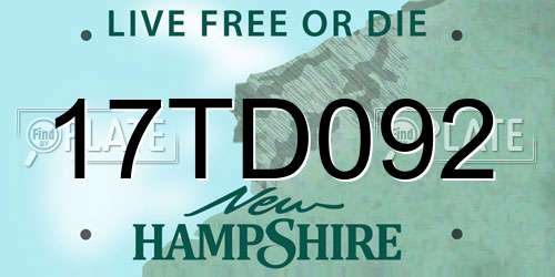 17TD092 New Hampshire License Plate