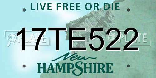 17TE522 New Hampshire License Plate