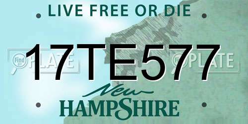 17TE577 New Hampshire License Plate